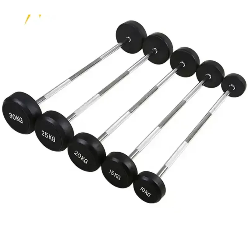 Rubber Coated Straight Fixed Barbell 10kg,15kg,20kg,25kg,30kg Pcs