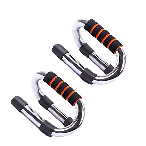 Push Up Bar Strong S Shape Chrome Steel Pushup Stands with Comfortable Foam Grip and Non-Slip Bars Sturdy and Less Wrist Strain