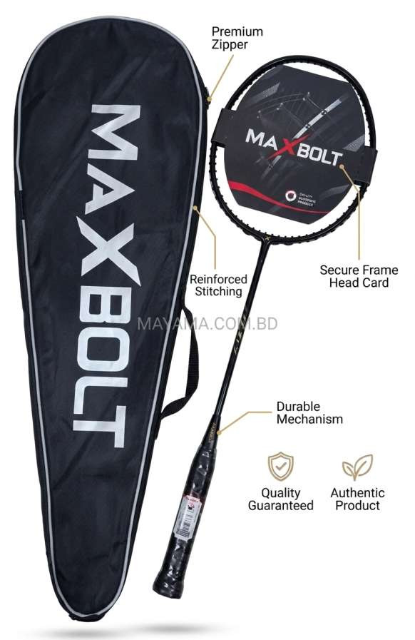 Maxbolt Black Badminton Racket