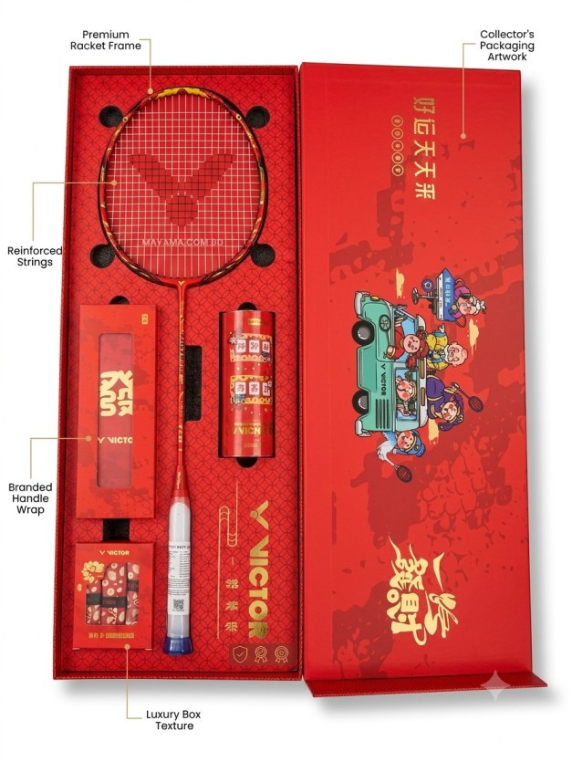 Victor Thruster K CNY Gift Box Racket! Red Gift Box Racket