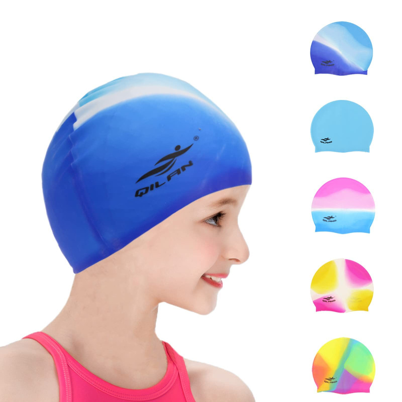Silicone Swim Cap, Waterproof Multicolor Swimming Cap For Men, Women, Boys & Girl