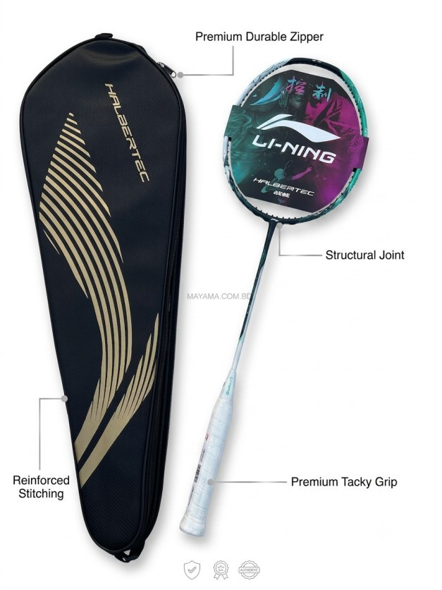 Lining Halbertec 5000 White Parpel 4u Badminton Racket
