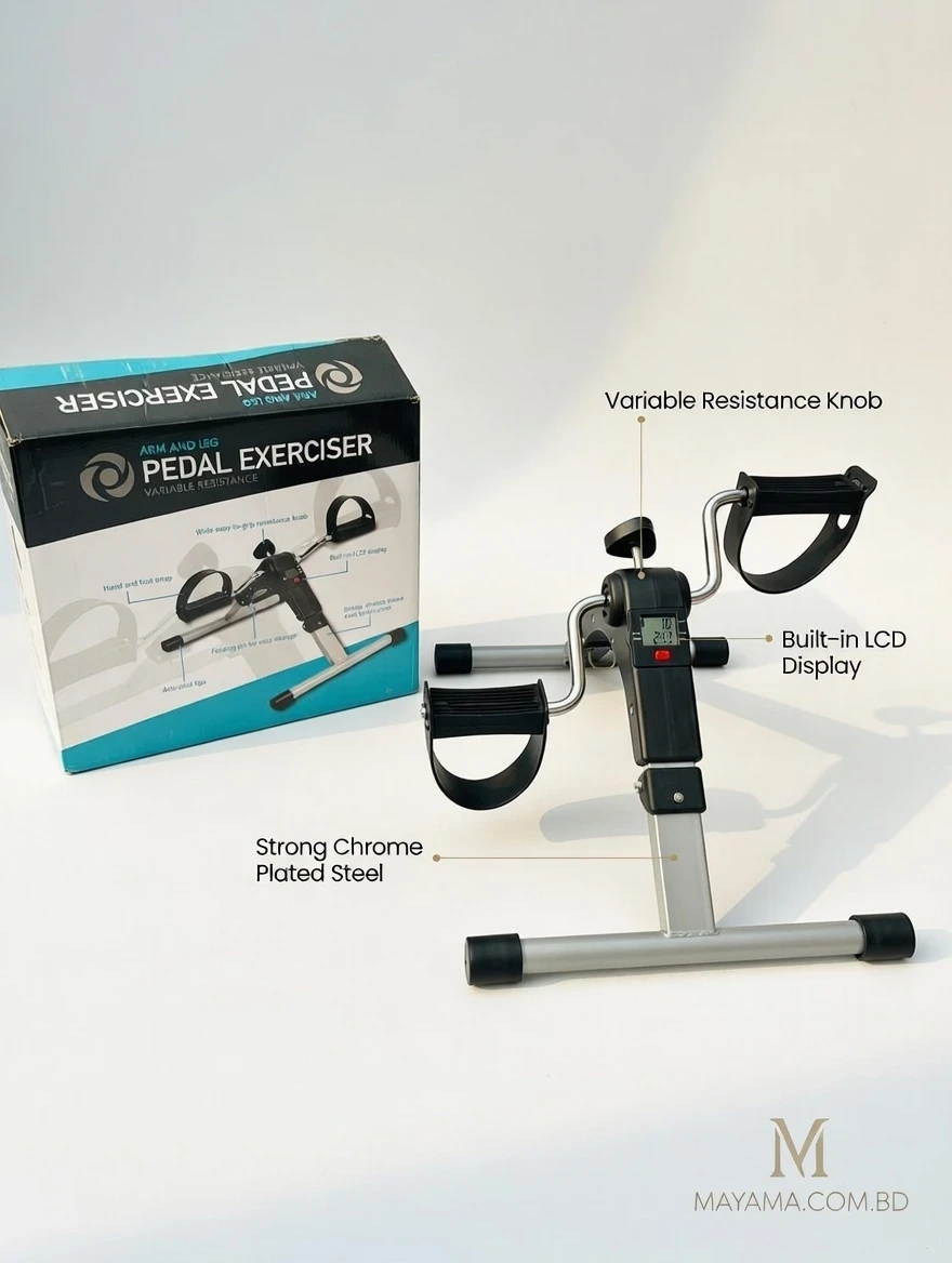 Home Fitness Mini Pedal Exerciser with LCD – Arm & Leg Cycling